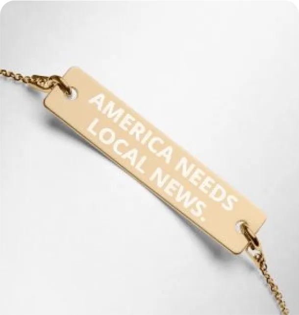 America Needs Local News Bar Chain Bracelet