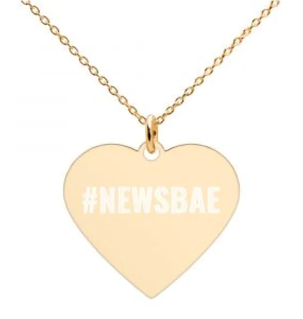 NewsBae Engraved Heart Necklace